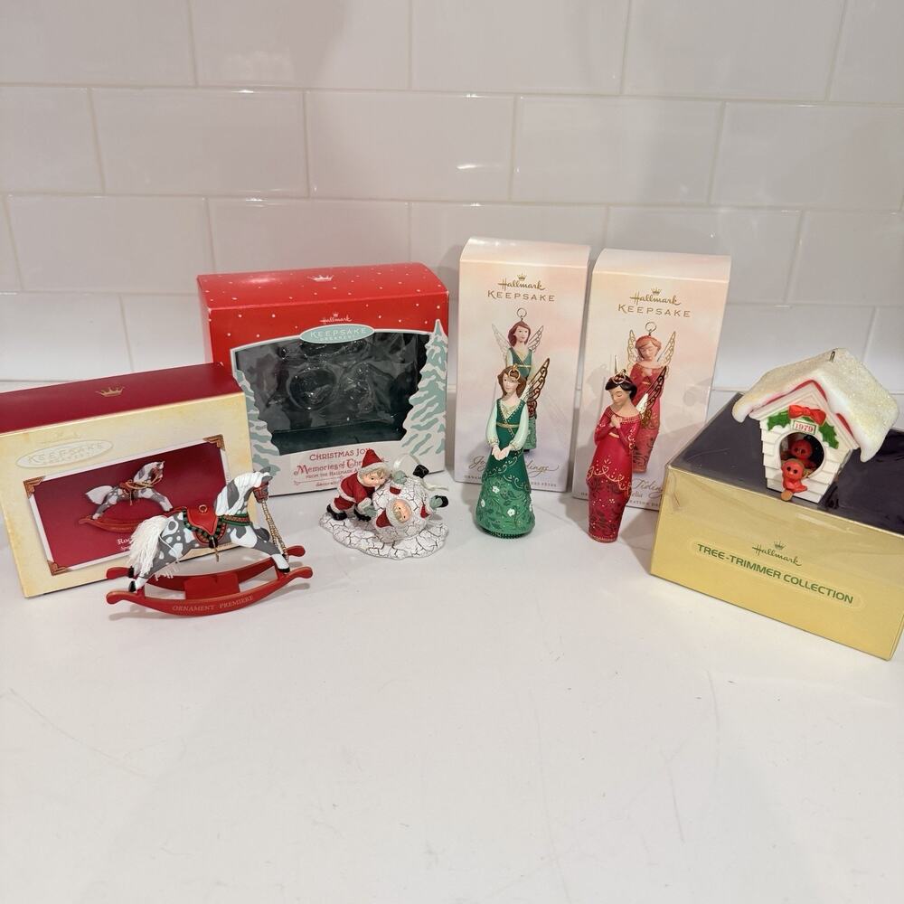 5 Hallmark Keepsake Ornaments Tree Trimmer Joyful Tidings Holiday
